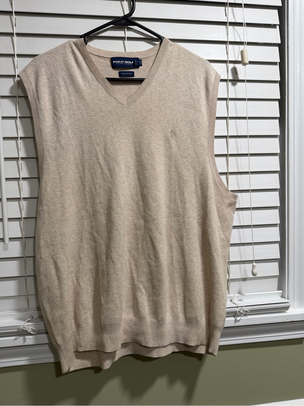 Polo Golf by Ralph Lauren Beige V-Neck Sleeveless Sweater Vest